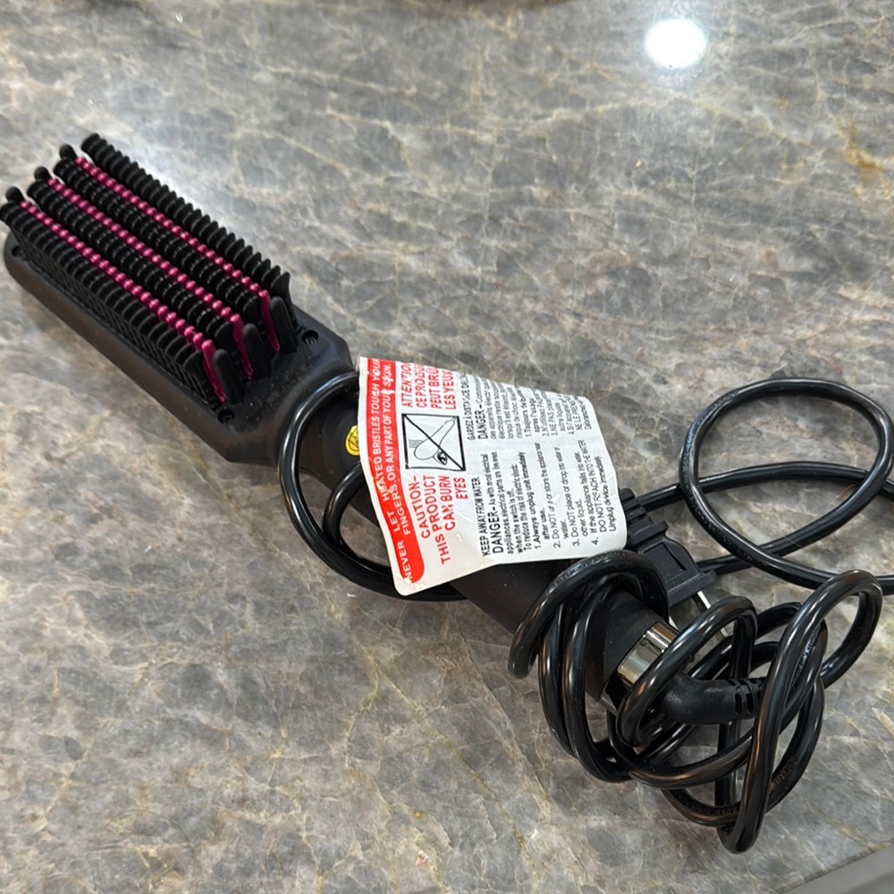 Black and Pink Hair Straightening Brush
